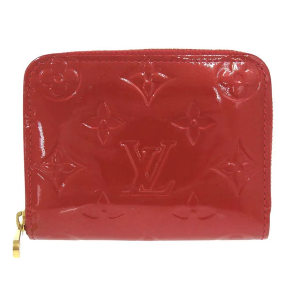 Louis Vuitton Zippy Wallet Coin Monogram Vernis Red Case LV
